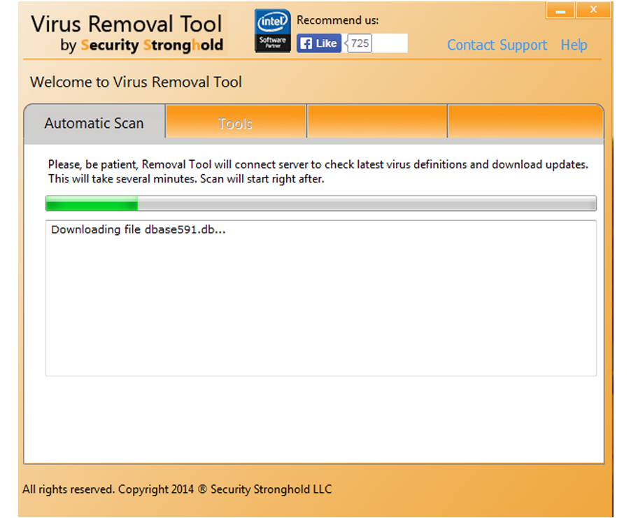 Update Virus Removal Tool in order to 100% remove virus